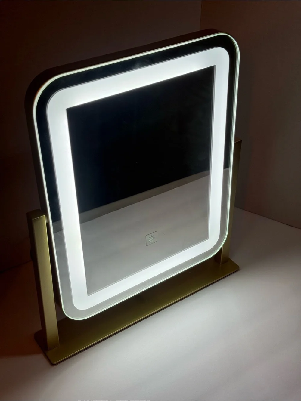 LED Lighted Makeup Mirror in Silver - Touch Dimmable